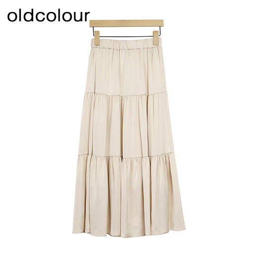 oldcolour夏季新款松紧高腰显瘦中长款蛋糕裙A字裙GP21063775 商品图2