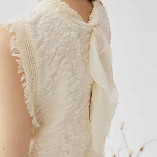 谜底套装女士2024秋季新品小香风后背蝴蝶结上衣+短裤243MTZ0960 商品图3