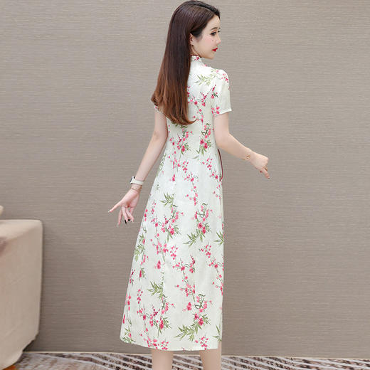 古风改良旗袍连衣裙，国风中长款印花裙QYM-KED-H1897-Y 商品图2