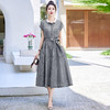 2024年夏季新款气质时尚POLO领高腰A字舒适透气收腰显瘦连衣裙MLJL88025 商品缩略图1
