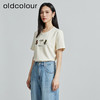 oldcolour秋季新款趣味猫咪刺绣设计感圆领短袖T恤女P310202A1 商品缩略图1