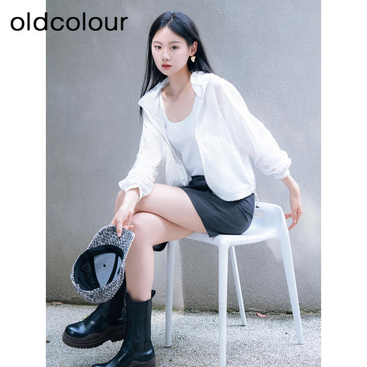 oldcolour春秋季新款纯色时尚短款高腰显瘦西装半裙女P340601A1 商品图4