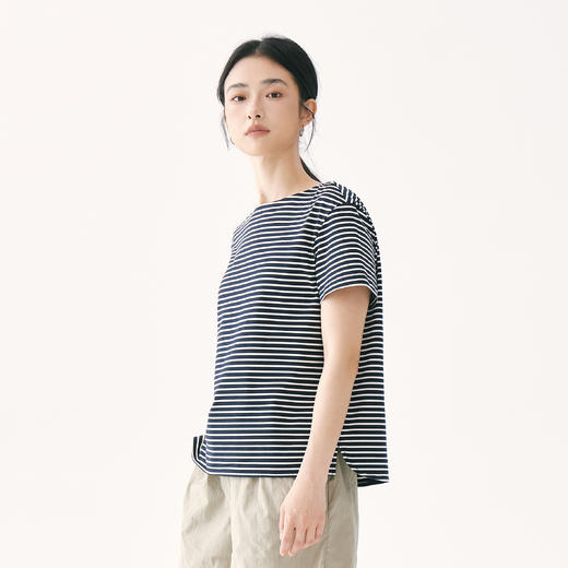 零意义 meanil 100%PIMA棉条纹拉链上衣 商品图5