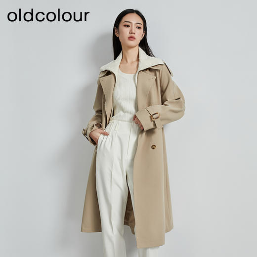 oldcolour秋季新款韩版减龄过膝长款风衣外套女P340406A1 商品图2