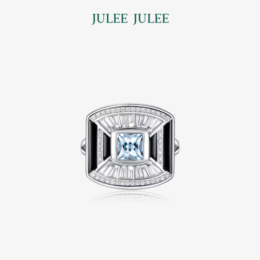 【四水归堂】JULEEJULEE茱俪  18K白金海蓝宝吊坠戒指耳钉套装 商品图2