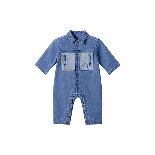 【商场同款】英氏童装婴儿衣服秋季帅气男宝宝牛仔连体衣新款 商品图1