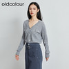 oldcolour秋季新款羊毛衫女100%纯绵羊毛V领长袖针织衫P340507A1 商品缩略图1