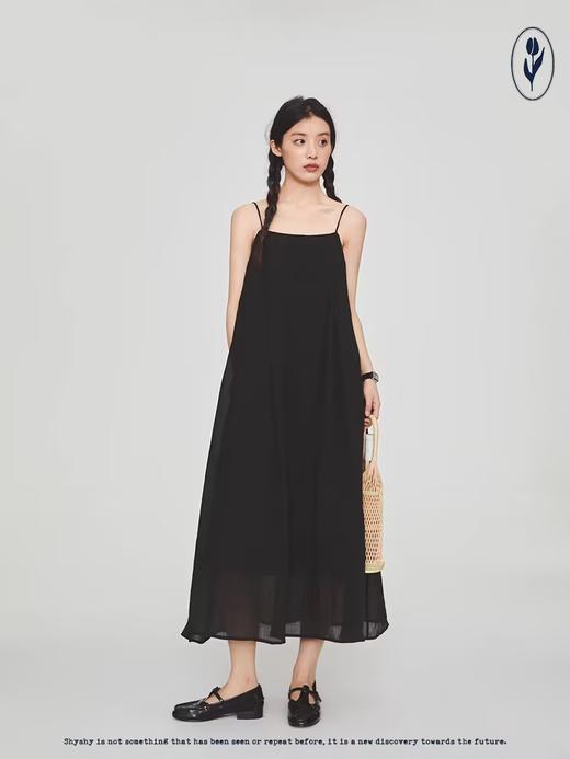 shyshystill/shy202305024/经典款质感苎麻褶皱清凉极简吊带连衣裙 商品图0