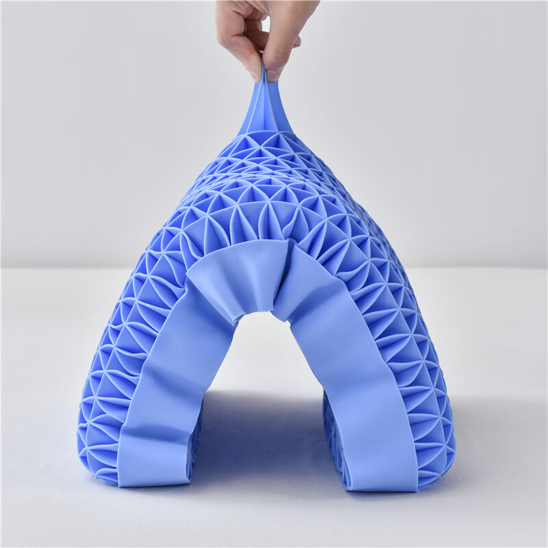 阿基里斯（Achilles）日本可水洗黑科技无压枕 克莱因蓝TPE枕头 高弹波浪款加大