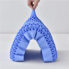 阿基里斯（Achilles）日本可水洗黑科技无压枕 克莱因蓝TPE枕头 高弹波浪款加大