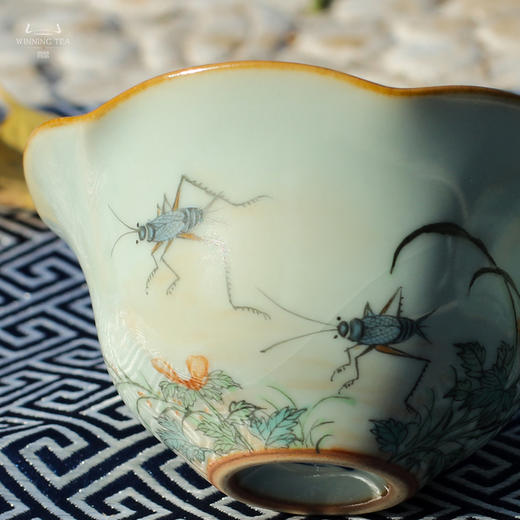 问鼎汝瓷鼎峰系列天青老款雨荷杯 (春意盎然) 商品图1