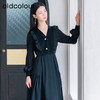 oldcolour秋季新款通勤时尚显瘦复古假两件衬衫连衣裙女P381004A1 商品缩略图0