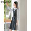 oldcolour秋季新款假两件衬衫式西装连衣裙女职场穿搭P341007A1 商品缩略图0