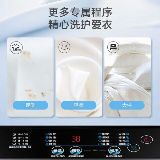 海尔（Haier）波轮洗衣机全自动 12公斤大容量超净洗 大件强力洗 一键桶自洁 羊毛呵护洗 商品图1