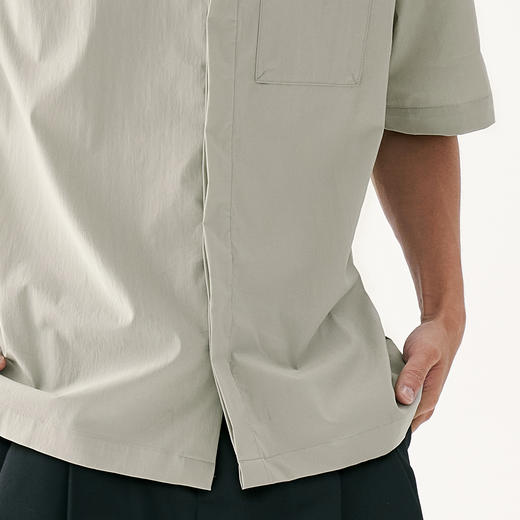 零意义meanil 男士褶皱纹理口袋小领衬衫 商品图4