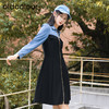 oldcolour秋季新款牛仔拼接连衣裙女气质收腰显瘦A字裙GP31103009 商品缩略图1