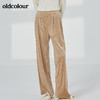 oldcolour时尚气质宽松绒裤女春秋百搭拖地裤休闲阔腿裤女GP11073645 商品缩略图2