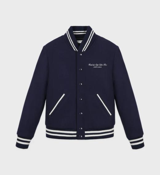 Sporty & Rich - Eden Crest Wool Varsity Jacket - Navy - 女装 - 夹克 - 深蓝色 商品图0