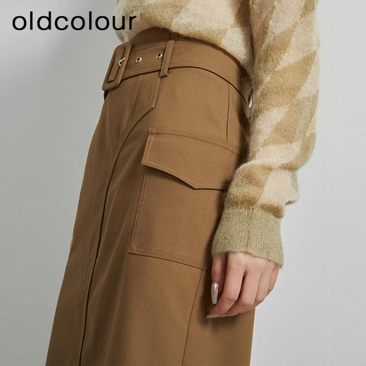 oldcolour秋季新款设计感小众显瘦开叉包臀半身裙子女P330602A1 商品图4