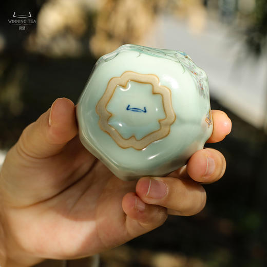 问鼎汝瓷鼎峰系列天青老款小五行杯 (草之灵)  小五行杯 (青山绿水) 商品图4