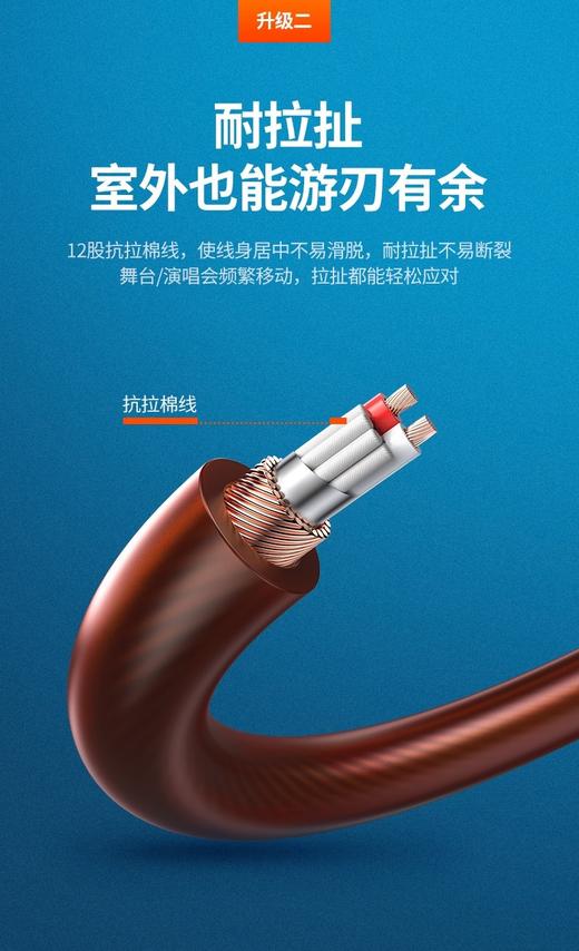 爆款★热销 6.35mm转6.35mm大二/三芯3.5转卡农公母高端音频延长线材纯铜音频线手机台式机电脑接功放音箱通用低音炮线输出入转换线音响连接线1分2 音质清晰 金属屏蔽抗干扰 无杂音和电流声 商品图4