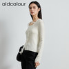 oldcolour秋季新款简约纯色修身方领百搭针织衫女P330512A1 商品缩略图2