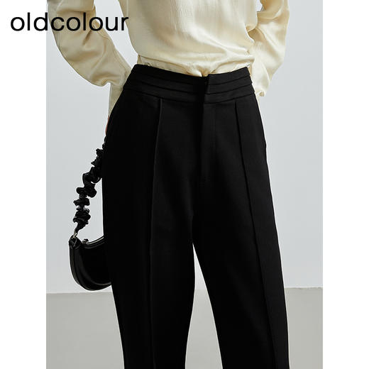 oldcolour秋季新款高腰休闲裤垂感设计感气质阔腿裤女P330703A1 商品图4