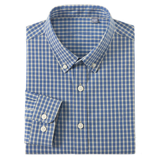 赤兔嗨购纯棉宽格子长袖衬衫男2024秋季新款休闲格子百搭上衣商务免烫男士衬衣通勤风 商品图7