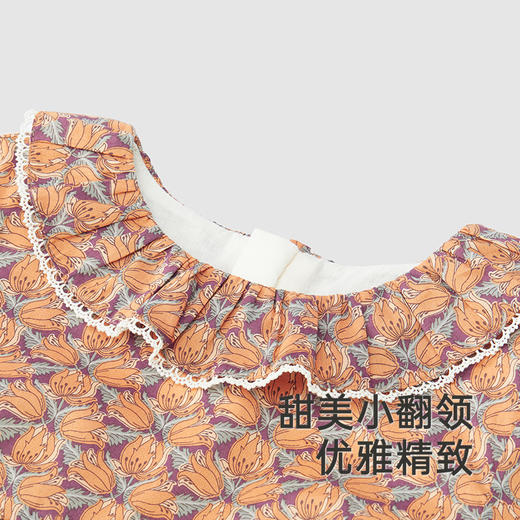 【高定系列】英氏儿童裙子夏季女童裙子碎花纯棉连衣裙新款 商品图2