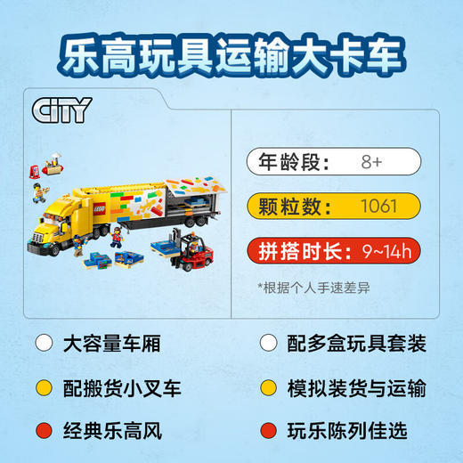 乐高积木   L60440	城市系列黄色运输车 商品图2