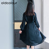 oldcolour秋季新款通勤时尚显瘦复古假两件衬衫连衣裙女P381004A1 商品缩略图4