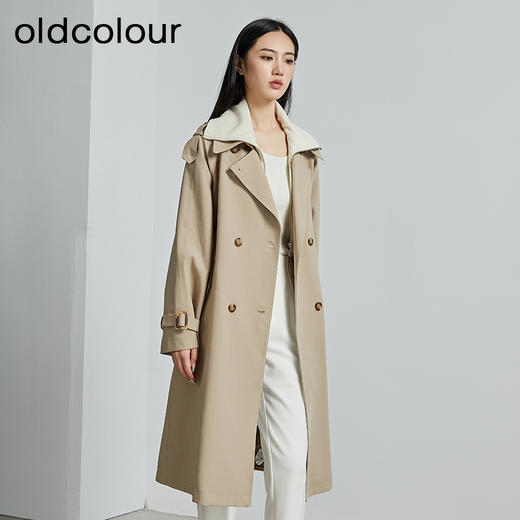 oldcolour秋季新款韩版减龄过膝长款风衣外套女P340406A1 商品图3