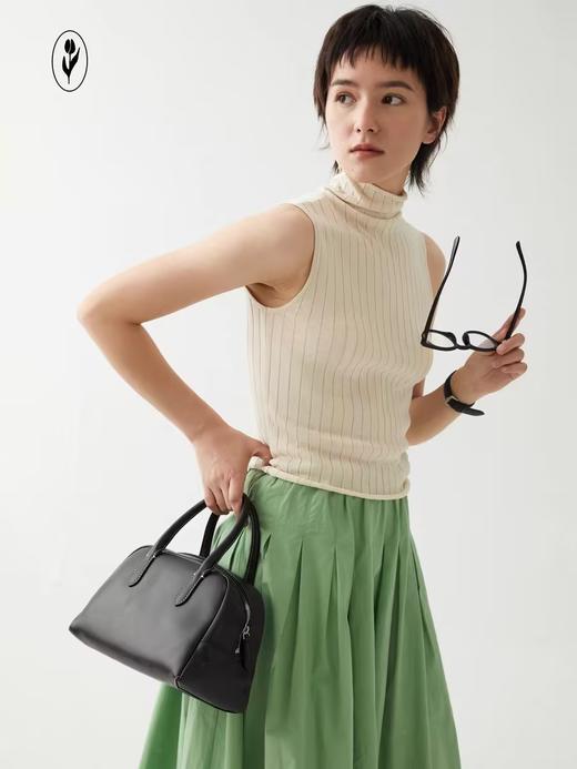 shyshystill/shy202302102/长绒棉莱赛尔基础款柔软复古高领无袖 商品图0