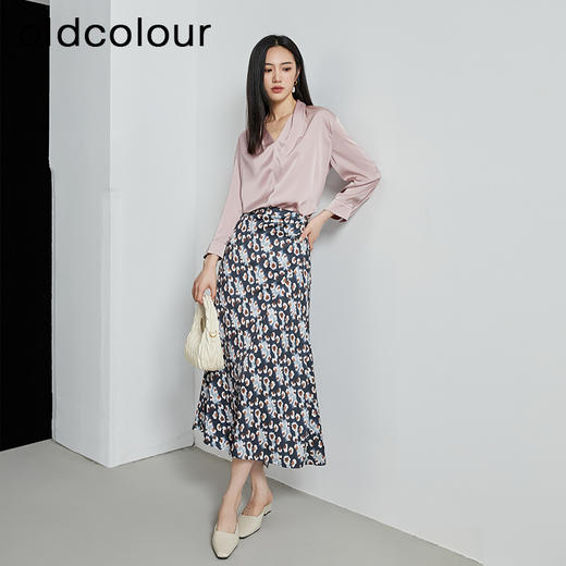 oldcolour秋季新款轻熟风职场V领长袖衬衫打底衬衫女P320105A1 商品图4
