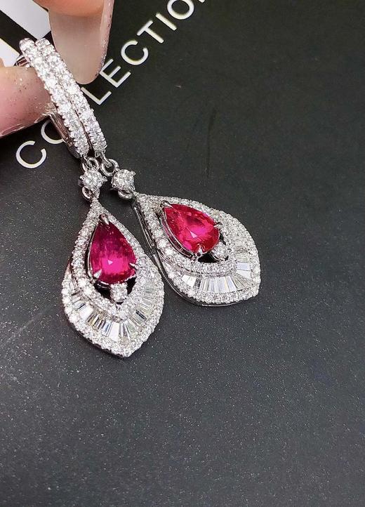 2.05ct 6.42g 红宝石耳环 商品图0