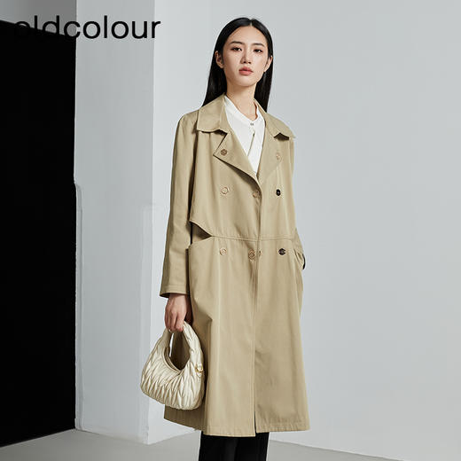 oldcolour秋季新款高级流行气质宽松长款百搭风衣外套女P340404A1 商品图1