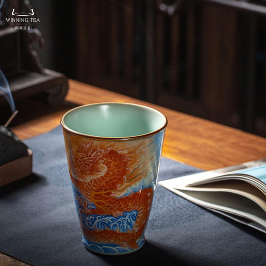 问鼎汝瓷天青可乐杯（梵红腾龙戏珠）（缺货） 商品图2