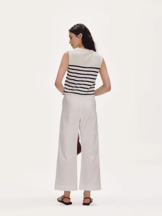 shyshystill/shy202304021/九分全棉透气经典黑白长裤直筒裤 商品图4