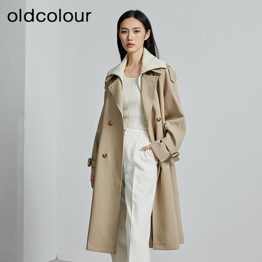 oldcolour秋季新款韩版减龄过膝长款风衣外套女P340406A1 商品图4