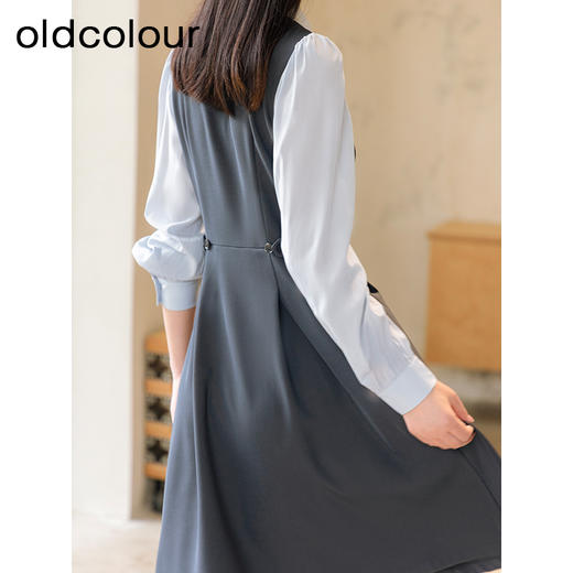 oldcolour秋季新款假两件衬衫式西装连衣裙女职场穿搭P341007A1 商品图4