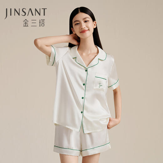 金三塔 女真丝短袖衣裤套 YSFBA408 商品图0