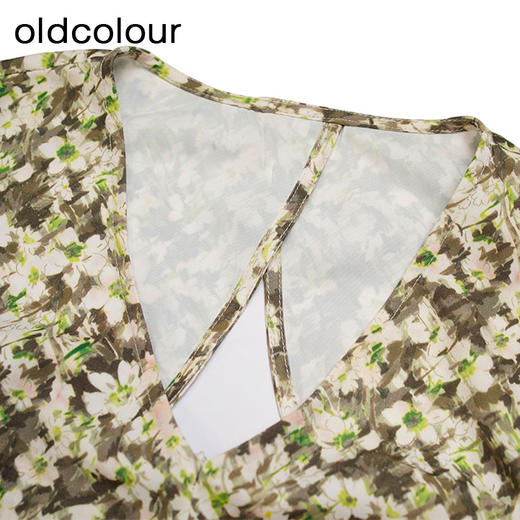 oldcolour夏季新款甜美小碎花泡泡袖茶歇连衣裙女P25101524 商品图2