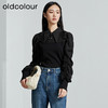 oldcolour秋季新款针织拼接衬衫女修身长袖套头上衣女P340509A1 商品缩略图3