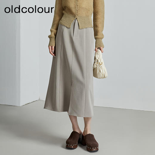 oldcolour秋季新款韩版修身高腰直筒休闲高级感中长裙女P330608A1 商品图4