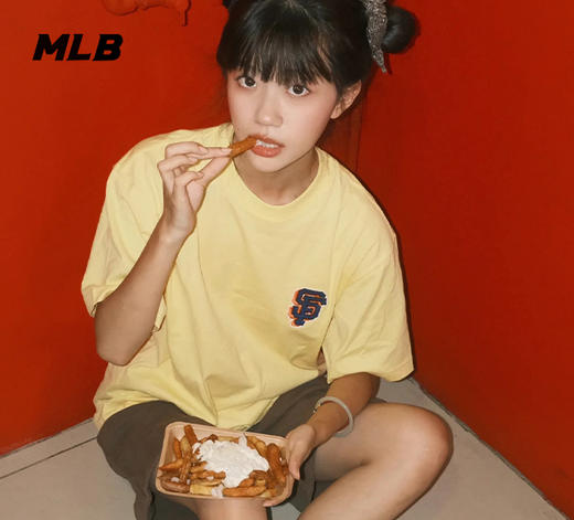 MLB男款女款情侣款2023年夏季男女情侣卡通印花宽松运动T恤3ATST0133 商品图4