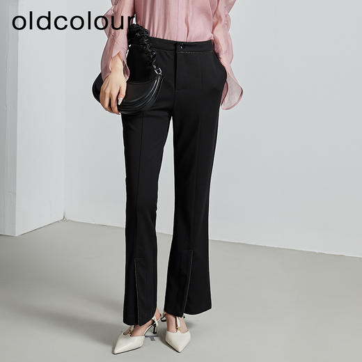 oldcolour春秋季新款设计感微喇小直筒都市通勤休闲裤女P310702A1 商品图4