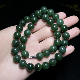 碧玉圆珠项链约12mm