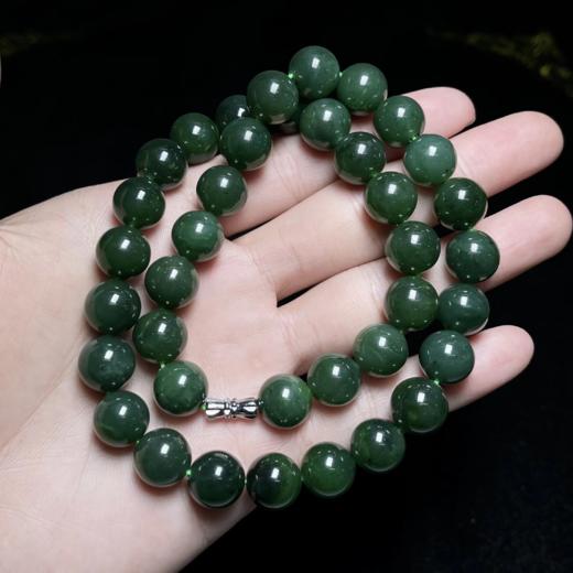 碧玉圆珠项链约12mm 商品图0