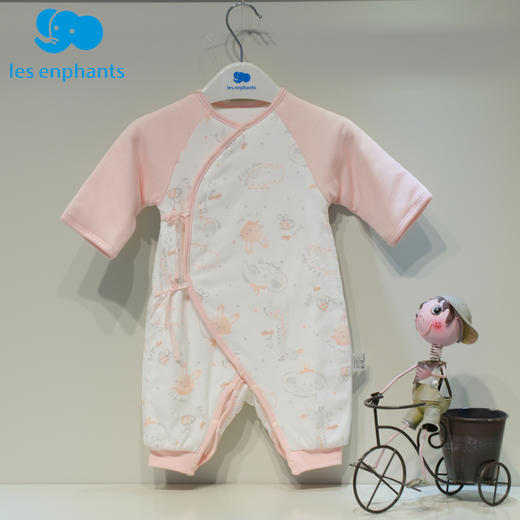 丽婴房-内衣类（秋）G3系带连身装1_浅粉 商品图0