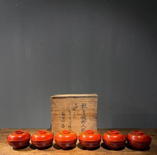 朱红大漆金绘盖碗六件套组，顺丰包邮 商品图13